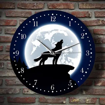  Kurt Ay CD Vinil Kayıt duvar Saati Tema DIY Çıkarılabilir Sanat İzle Saat Ev Dekoratif Odası Dekor