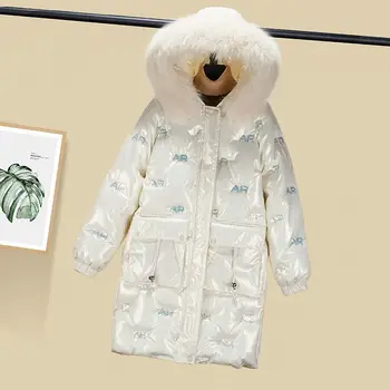  Kış Kadın Pamuk-Yastıklı Kalın günlük ceketler Kadın Kapşonlu Katı Uzun Moda Mont Bayanlar Gevşek Parlak Deri Ceket H239