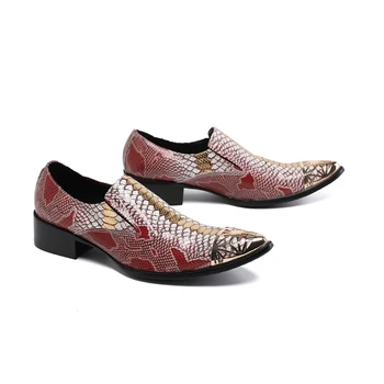  Kış parti ayakkabıları erkekler için Oxfords El Yapımı çelik parmaklı erkek ayakkabıları üzerinde Kayma Hakiki Deri Sivri burun Elbise Ayakkabı Boyutu 47