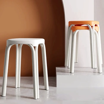  Louis Moda Kalınlaşmış Plastik Tabure Yüksek Dışkı Basit Modern Yemek Masası Dışkı Aile Oturma Odası Sandalye
