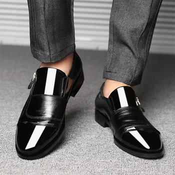  Mazefeng Klasik Iş erkek Elbise Ayakkabı Moda Zarif Resmi Düğün Ayakkabı Erkekler Üzerinde Kayma Ofis Oxford Ayakkabı Erkekler Için Siyah