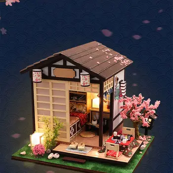  Mobilya Aksesuarları ile Dollhouse Minyatür, DIY Japon Mimarisi Ev