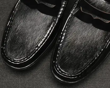  Moda makosenler erkek ayakkabısı Hakiki Deri At Kılı Tasarım Rahat düz ayakkabı erkek Günlük günlük ayakkabı Üzerinde Kayma Boyutu 38-44