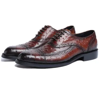  Moda siyah / Tan sosyal ayakkabı erkekler iş ayakkabıları hakiki deri Oxfords balo ayakkabı adam düğün ayakkabı