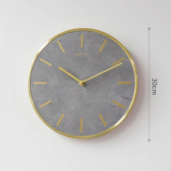  Modern İskandinav duvar saati Lüks Basit Yuvarlak Metal duvar saati Sessiz Sarkaç Reloj De Pared Duvar Saatler Ev Dekorasyon 50wc