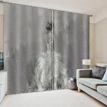  Modern Lüks Perdeler Oturma Odası Yatak Odası İçin Güzel Kadın Pencere Perdeleri Avrupa Moda 3D Perdeler