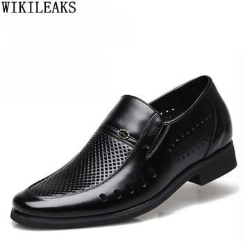  Nefes Asansör Erkek mokasen ayakkabıları Oxford Ayakkabı Erkekler için Resmi ayakkabı Erkekler Erkekler Elbise Ayakkabı Deri düğün elbisesi Ofis 2021 Scarpe