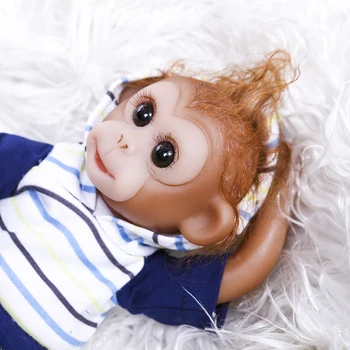  NPK Yeni 20 CM el yapımı detaylı boya reborn bebek Maymun yenidoğan bebek koleksiyon Boneca macaco bebe bebekler