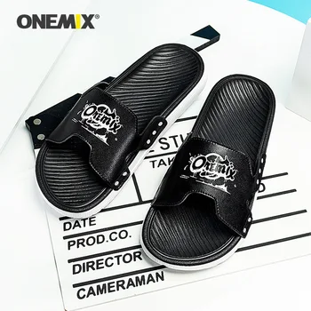  ONEMIX 2021 Yaz Flip Flop Terlik Rahat Moda Sandalet Erkekler Moda Kapalı Ev Slip-on Terlik Düz Rahat Slaytlar
