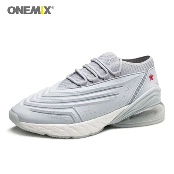  ONEMIX Gym Fitness Atletik Koşu Bayan Ayakkabı Nefes Örgü Rahat Yarım Hava Yastıklama Moda Spor Sneakers
