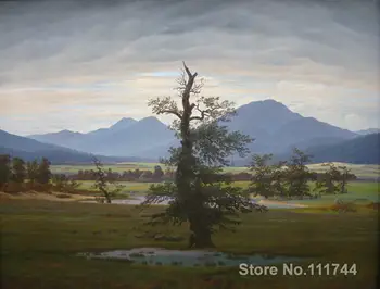  Online sanat galerisi Ağacı Caspar David Friedrich Manzara resimleri El boyalı Yüksek kalite