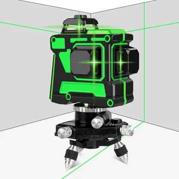  Onnfang 12 Hatları 3D Yeşil Lazer Seviye Öz-Tesviye 360 Yatay Ve Dikey Çapraz Çizgiler Yeşil Lazer Hattı 2 Xlithium Pil