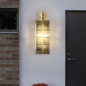  OutdoorLED bakır duvar lambası sundurma ışık duvar aplik kare açık su geçirmez duvar ışık bahçe ışıkları Modern duvar ışıkları L067