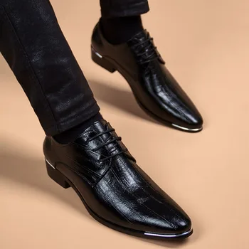  Patent Deri Erkek Elbise Ayakkabı 2021 Yeni Marka erkek erkek resmi ayakkabı İtalyan Tarzı Moda Erkekler Düğün Ayakkabı Erkek Ayakkabı