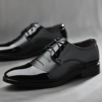  Pop Erkekler Oxfords deri Ayakkabı İngiliz Siyah Mavi Ayakkabı el yapımı rahat resmi erkekler düz Bulloc erkek Iş Elbise Br ghn7