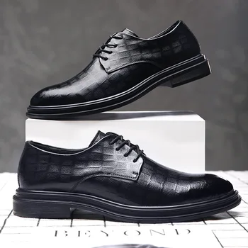 Pop Vogue Erkekler iş Ayakkabıları Marka Adam Brogue Ayakkabı Erkekler rahat ayakkabılar Siyah Ayakkabı A1665