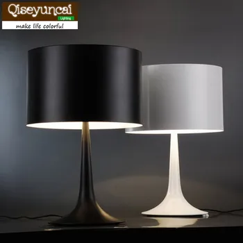  Qiseyuncai yaratıcı yatak odası başucu masa lambası Nordic çalışma masası ışık dekoratif masa aydınlatma beyaz / siyah