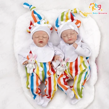  RBG 12.5 ınç Reborn Baby Dolls Bitmiş Bebek Ikizler Çiş fare Gerçek Yumuşak Dokunmatik ıle Boyalı Saç Yılbaşı Hediyeleri