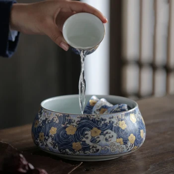  Renk Emaye Çay Yıkama Çanaklar 1000 ml Çin Kung Fu Çay Seti Çay Töreni Aksesuarları Su Konteyner Ücretsiz Shiping