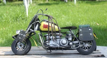  Retro Motosiklet Modeli El Yapımı Demir Motosiklet Dekor Hediyeler Süsleme Fotoğraf Sahne Motor Minyatür Figürler