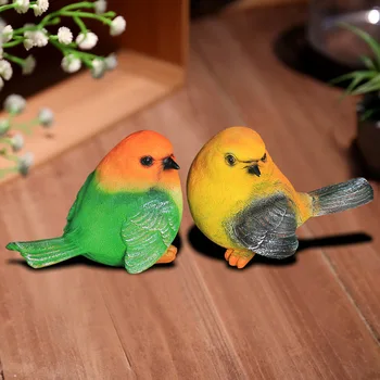  Reçine Yapay Kuşlar Ev Bahçe Süs Düğün Minyatür Dekorasyon El Sanatları Hediye Hayvan Kuş Zanaat Parti Aksesuarları