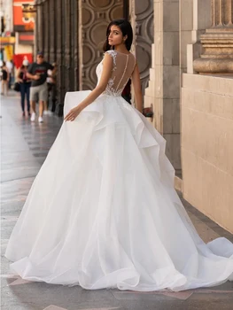  Robe de mariee Balo Gelinlik 2021 Yeni varış Dantel Aplikler Kapalı Omuz Prenses Gelin Kıyafeti Vestido De Noiva