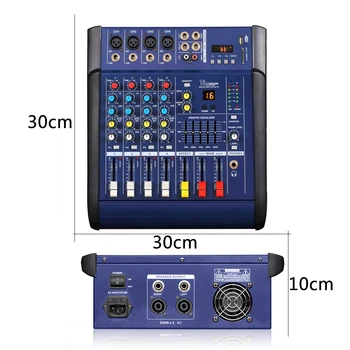  SC-MX402D Profesyonel ses mikseri ile USB DJ Ses Karıştırma Konsolu MP3 Jack 4 Kanal Karaoke Amplifikatör ile