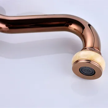  Senducs Gül Altın Banyo Mikser Dokunun ve Yeşim Taş Havzası Evye Bataryası Güverte Üstü Sıcak Soğuk Pirinç Banyo Havzası Musluk