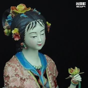  Shiwan bebek ustası güzel antik karakterler bir rüya Kırmızı Konakları oniki Jinling Chai Jia Xichun seramik süsler el sanatları