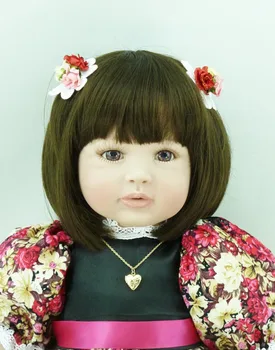  Silikon Reborn Baby Doll Oyuncaklar 60 cm vinil bebekler reborn Prenses Toddler kız Bebes reborn Brinquedos çocuk Doğum Günü Hediye