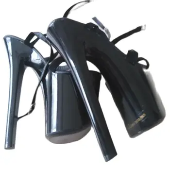  Siyah Ayakkabı Kadın Sandalet Yüksek Topuklu Kutup Dans seksi ayakkabılar Moda Toka Kayış 17 CM Yüksek Topuk Dans Ayakkabıları