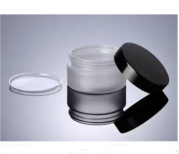  Siyah parlak kapaklı 100pcs 100g buzlu PET kavanoz, 100ml krem kavanoz şişesi, kozmetik şişe SN944