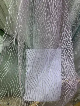  Stok 5 yards / çanta Gümüş büküm şerit yeni moda Fransız flaş tozu düğün kumaş tasarım HL71#
