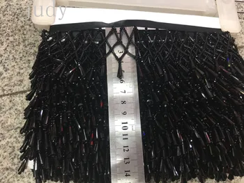 Stok püskül 10 yards/çanta ym256# 6 cm siyah örgü hattı en kaliteli püskül stok testere için elbise fringe trim alibaba express