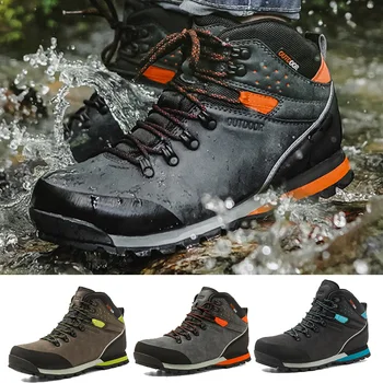  Su geçirmez yürüyüş ayakkabıları Erkekler İçin Süet Dağ Tırmanma Ayakkabıları Kaliteli Açık trekking ayakkabıları Nefes Yürüyüş Avcılık Çizmeler