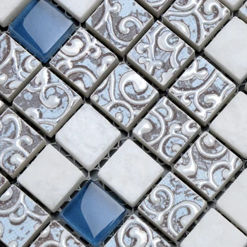  Sıcak cam mozaik kristal bulmaca arka plan duvar banyo karosu duvar kağıdı mutfak backsplash duş dekorasyonu yapı malzemesi