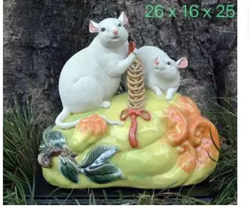  Sıçan fare Çin zodyak kullanışlı Güzellikler mefruşat ürünleri Shiwan seramik bebek süreci lüks Hayvan Heykel heykeli