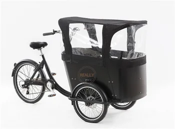  T05B Yetişkin Elektrikli Pedal Özelleştirilmiş OEM Taşıma Çocuk Aile Üç Tekerlekli Bisiklet Kargo Bisiklet Satılık