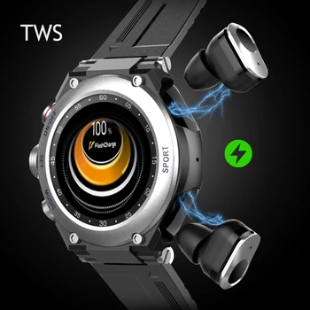  T92 akıllı saat Erkekler 2021 Bluetooth Çağrı Oyun Müzik HiFi TWS Kulaklık Özel Arama Sıcaklık Monitörü Android ıos için akıllı saat