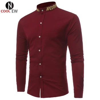  Takım elbise Gömlek Adam Yaz Üst Giyim 2021 Moda Erkek Düğün Gömlek slim fit uzun kollu erkek gömlek Marka Giyim Beyaz Siyah Kırmızı Streetwear