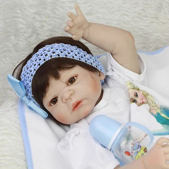 Tam vinil silikon yeniden doğmuş bebek kız bebek 22 inç 55 cm Bebes reborn corpo de silikon inteiro gerçekçi boneca reborn çocuk oyuncakları