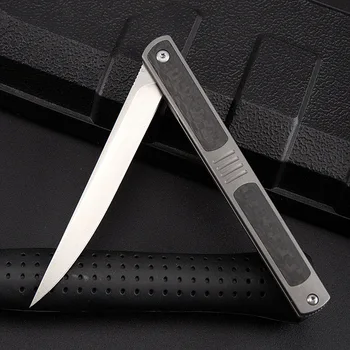  Titanyum Karbon Fiber Bıçak sapı S90V Maket bıçağı Taktik Katlanır Bıçak Açık Kamp Survival EDC Cep Klip Bıçak
