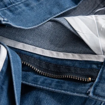  TONU DÖNEMİ Kore Moda Sonbahar Stil Retro Yıkanmış Mavi Üç Boyutlu Moda Siluet 9 noktalı Kot Muz Pantolon Y2K