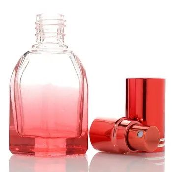  Toptan 15ml Altıgen Şekil Renkli Cam Sprey Parfüm Şişesi Boş Kozmetik Ambalaj Kabı