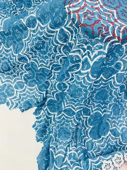  Toptan Yumuşak Süt Elyaf Dantel Baskı Çiçek Suda Çözünür Fransız Örgü Tül Dantel Gipür Kumaş Veya Akşam Elbise / Moda Tasarımı