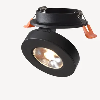  Ultra ince 10 W LED aşağı Lamba, 7 W / 5 W 90 Derece katlanabilir ve 360 derece dönebilen COB LED tavan Spot ışık beyaz / siyah Kabuk