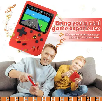  Video oyunu Konsolları El Oyun Oyuncu Taşınabilir 3 İnç 400 Retro Oyunları 1 Klasik 8 Bit LCD Renkli Ekran için Erkek Hediyeler