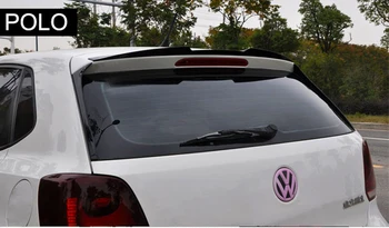  Volkswagen VW Polo Spoiler 2010-2016 için ABS Plastik Parlak Siyah Arka çatı spoileri Kanat Bagaj Dudak bot kılıfı Araba Styling 3 Adet