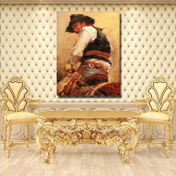  Yakışıklı Adam Tuval Resimlerinde Oturma Odası Duvar Figürü Yağlıboya Handpainted Ucuz Modern Resim Sergisi Duvar Sanatı Yok Çerçeveli