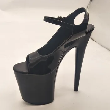  Yeni 20 cm yüksek topuklu ayakkabılar platformu burnu açık sandalet overlok seksi ayakkabılar çünkü oyuncu ayakkabı 8 inç Platformları dans ayakkabıları